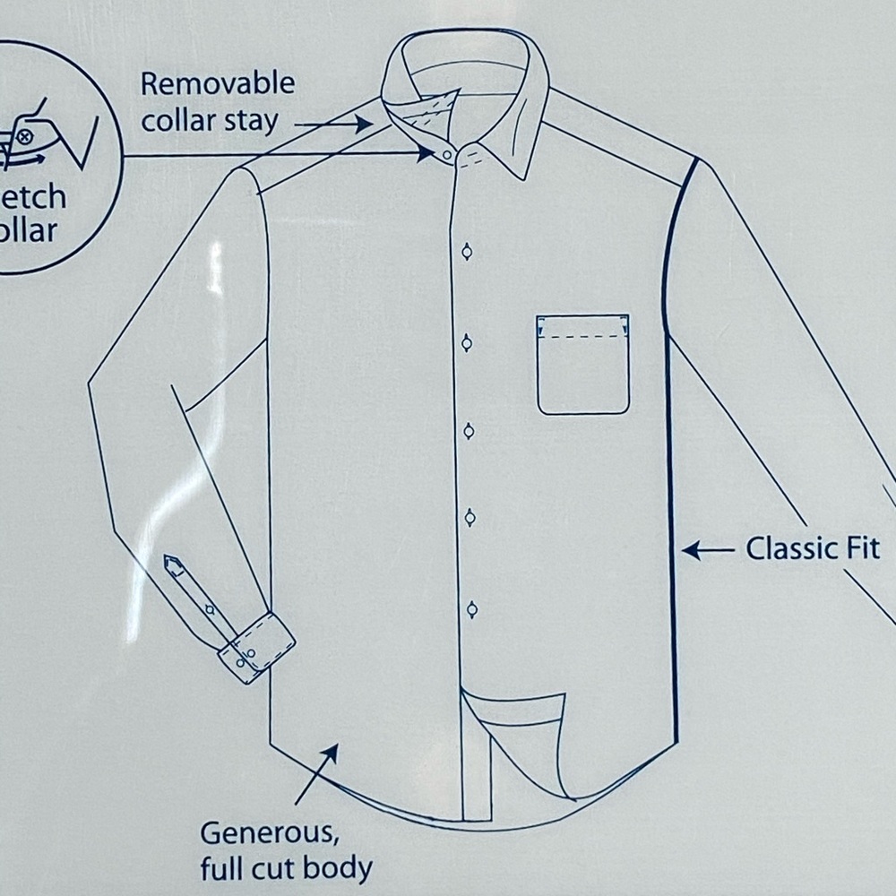 Men Saddlebred Collar Long Sleeve Dress Shirt - Picture 4 of 5
